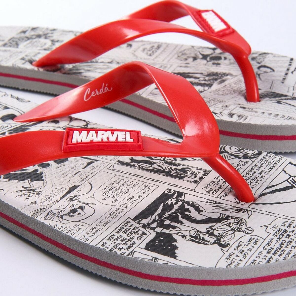 Flip Flops for menn Marvel Rød Grå